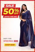 Women's Navy Blue Designer Saree with Stylish Border – Elegant Party Wear & Festive Saree